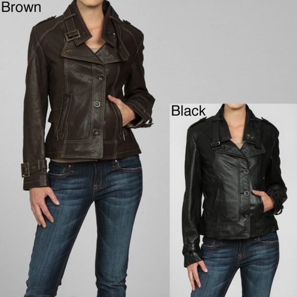 Shop Collezione Italia Women's Asymmetrical Lambskin Jacket - Free ...