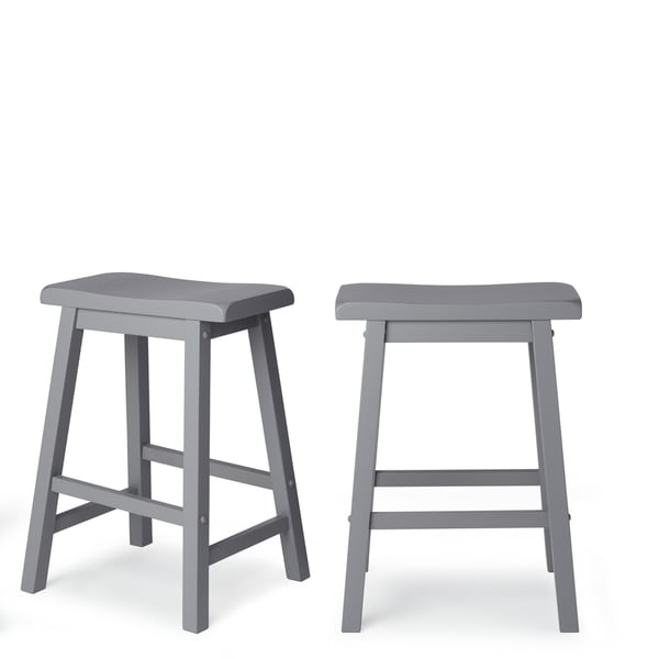 Salvador Saddle Back 24-inch Counter Height Backless Stool (Set of 2) by iNSPIRE Q Bold