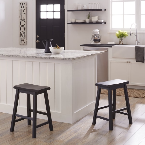 Salvador Saddle Back 24-inch Counter Height Backless Stool ...