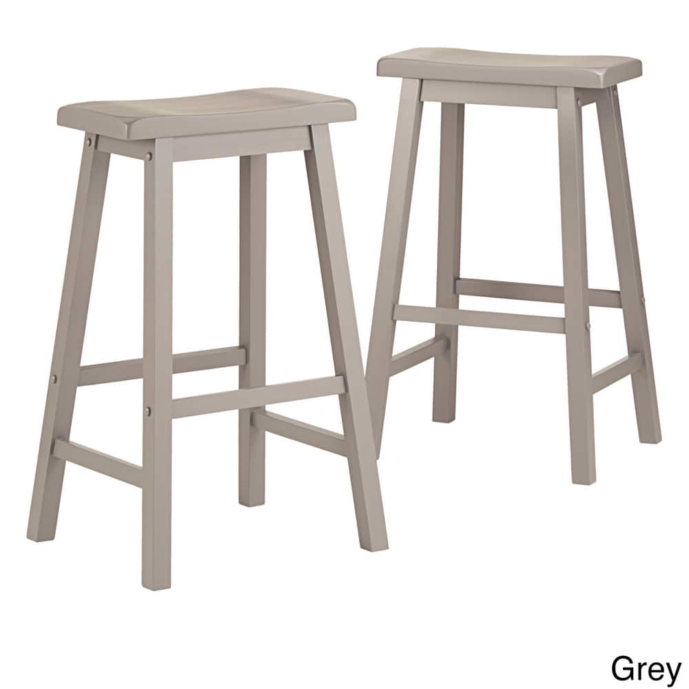 Salvador Saddle 29-inch Counter Height Backless Stools (Set of 2) by iNSPIRE Q Bold
