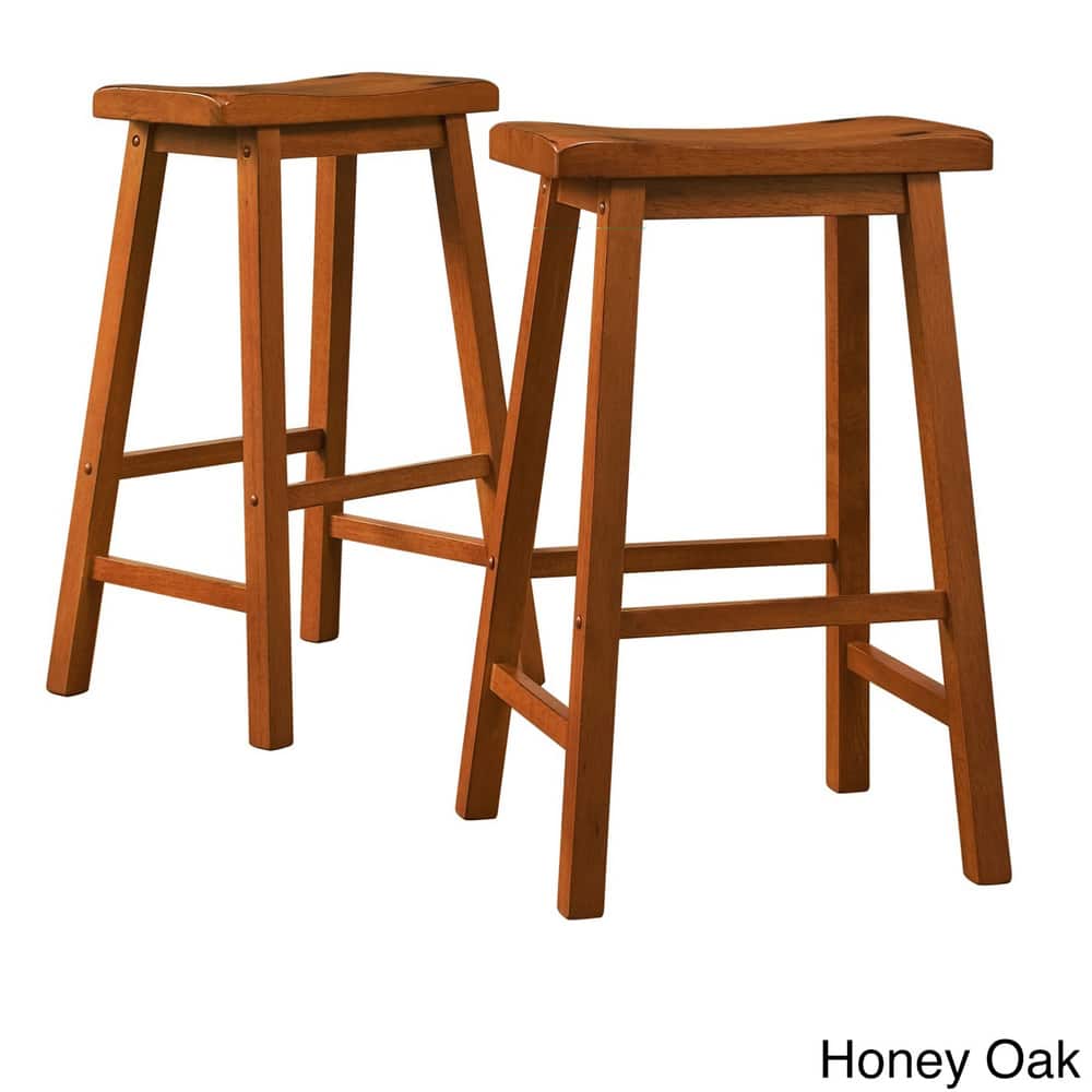 Salvador Saddle 29-inch Counter Height Backless Stools (Set of 2) by iNSPIRE Q Bold