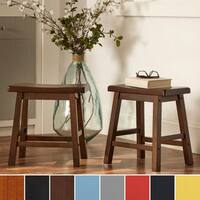 Salvador Saddle Back 18-inch Backless Stool (Set of 2) by iNSPIRE Q Bold