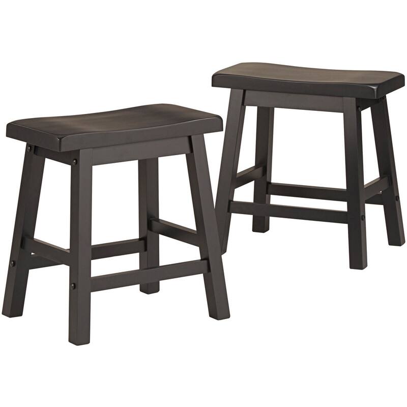 Salvador 18-in. Backless Saddle-seat Stools (Set of 2) by iNSPIRE Q Bold - Stool - Charcoal