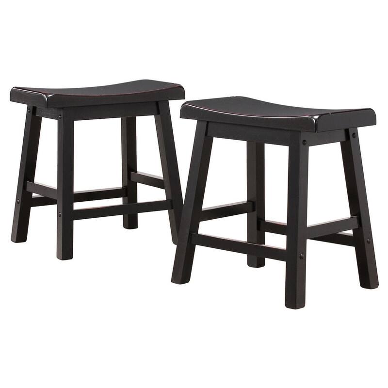 Salvador 18-in. Backless Saddle-seat Stools (Set of 2) by iNSPIRE Q Bold - Stool - Black