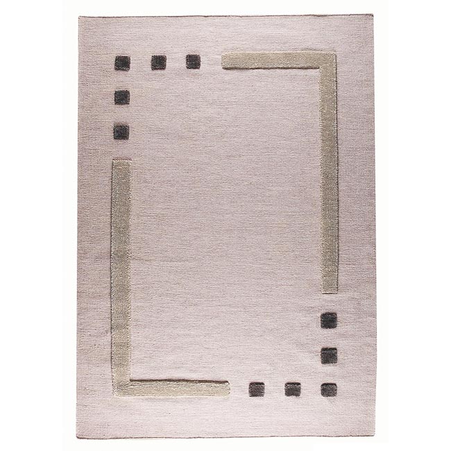 Hand woven Cara Grey Wool Rug (56 X 710)