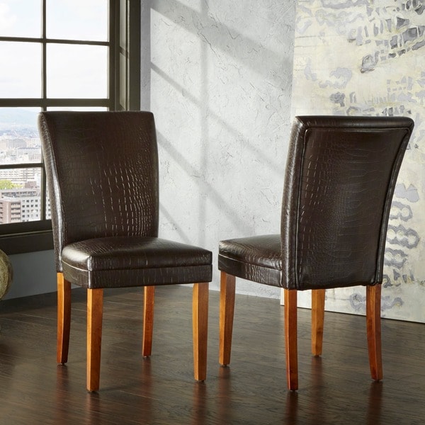 faux crocodile leather dining chairs