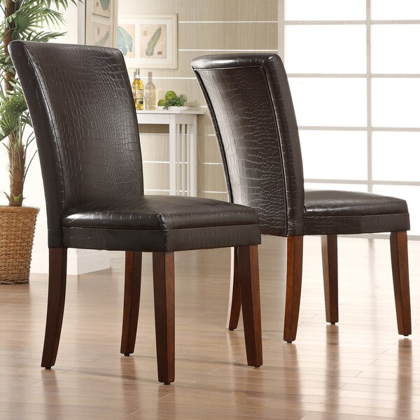 TRIBECCA HOME Decor Faux Alligator Print Dining Chair (Set of 2 ...