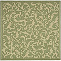 Safavieh Mayaguana Olive Green/ Natural Indoor/ Outdoor Rug (6' 7 Square) - 6'7