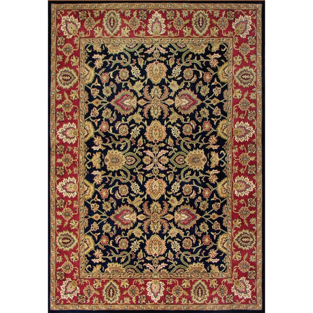 Alliyah Handmade Dark Navy New Zealand Blend Wool Rug - 8' x 10'