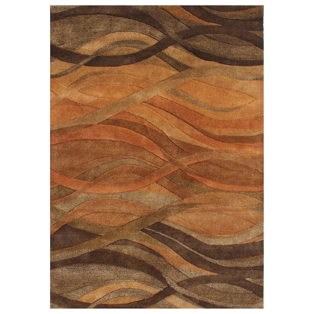 Alliyah Handmade Multi Abstract New Zealand Blend Wool Rug? (5' x 8') - 5' x 8'