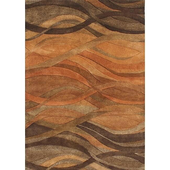 Alliyah Handmade Multi Abstract New Zealand Blend Wool Rug - 8' x 10'