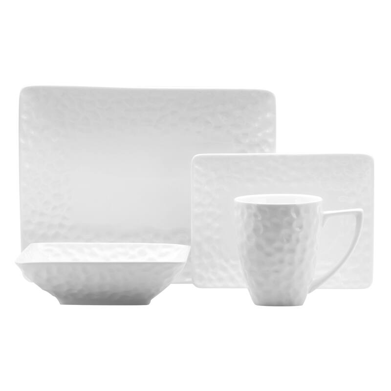 Red Vanilla Marble Rectangular 16 Pc Dinner Set