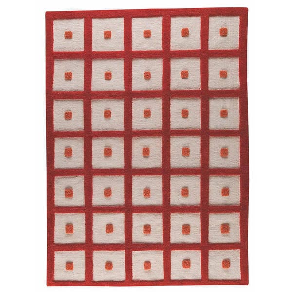 M.A.Trading Hand-woven Frame Orange Wool Rug - 4'6 x 6'6