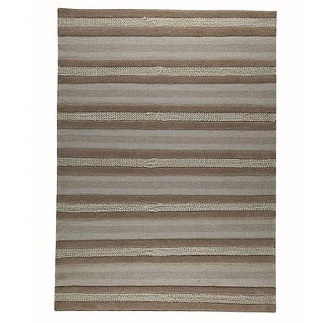 Handmade Grenada Beige Wool Rug (India) - 5' x 8'