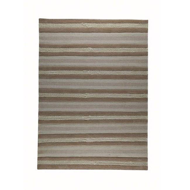 Handmade Grenada Beige Wool Rug (India) - 4'6 x 6'6