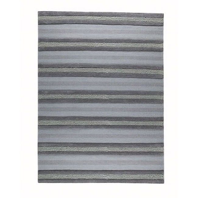 Hand woven Gren Grey Wool Rug (46 X 66)