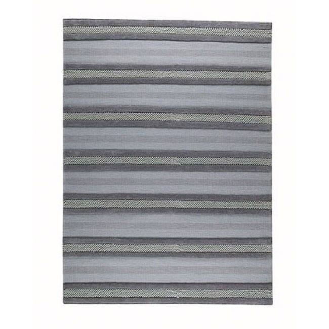Handmade Grenada Grey Wool Rug (India) - 4'6 x 6'6