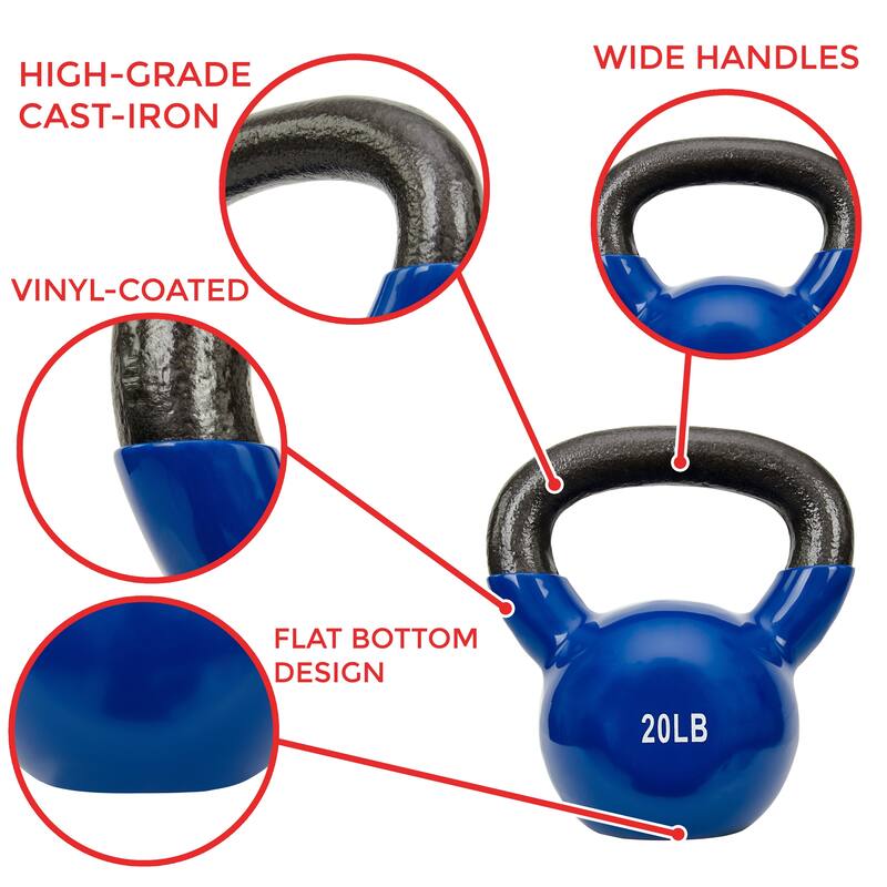 Sunny Vinyl Coated 20-pound Kettle Bell