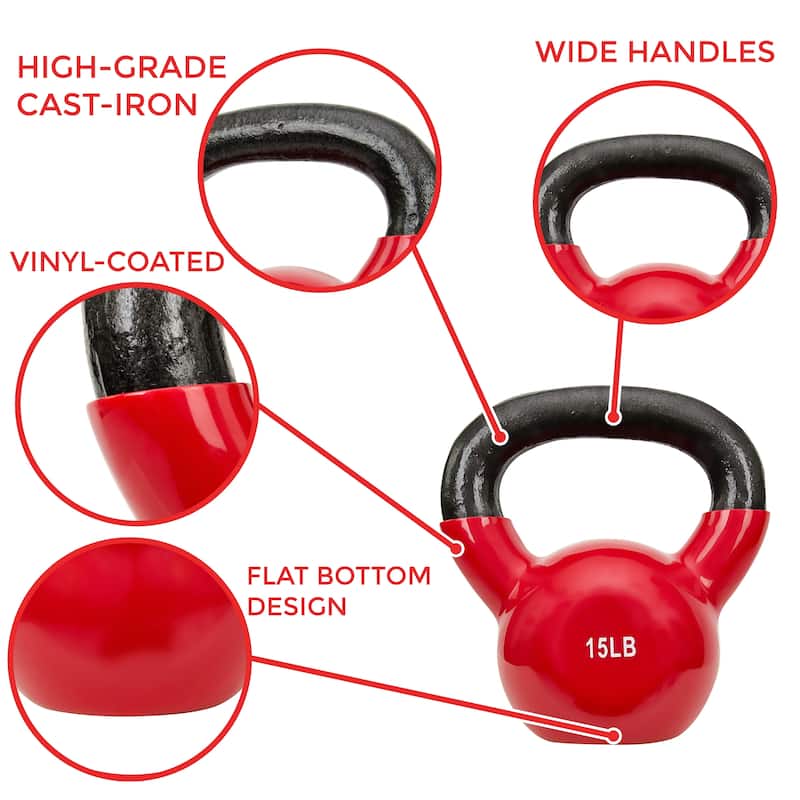 Sunny Vinyl Coated 15-pound Kettle Bell