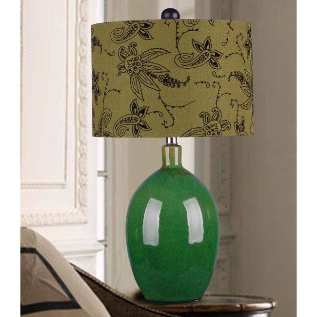 1-light Green Ceramic Table Lamp
