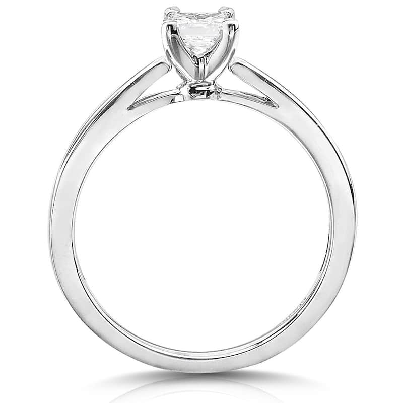 Annello by Kobelli 14k Gold 1/2 Carat Princess Diamond Solitaire Engagement Ring