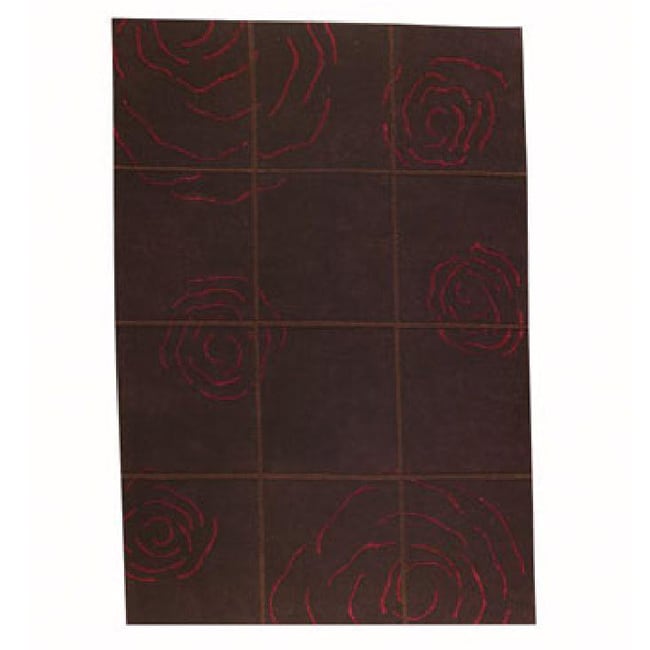 Hand knotted Brown Floral Wool Rug (46 X 66)