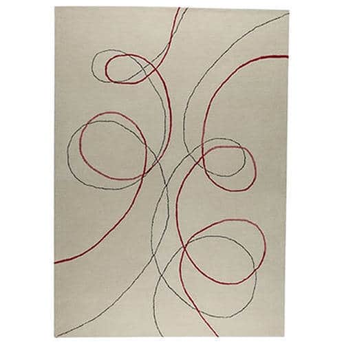 Handmade Tanja White Wool Rug (India) - 5'6 x 7'10