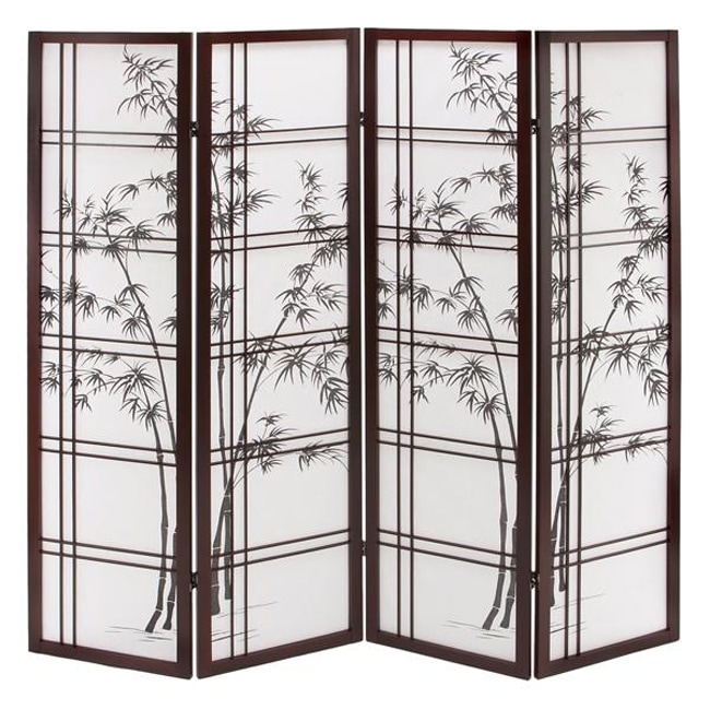 Shop Oriental Shoji 4-Panel Room Divider Screen - Free -8219