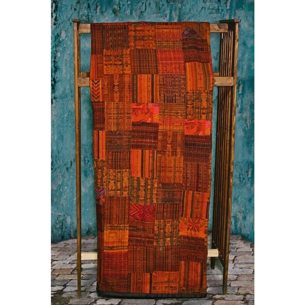 Shop Handmade Rust Patchwork Quilt Set (Guatemala) Free Shipping