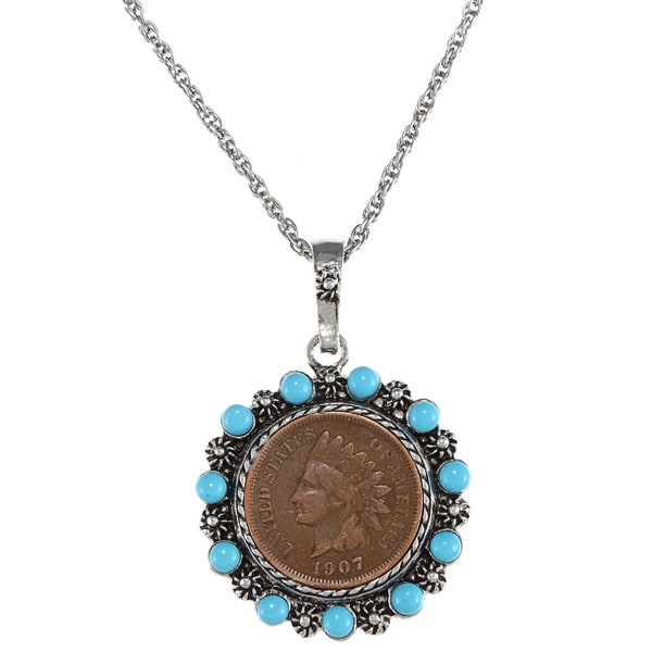 man necklace US penny necklace Antique 