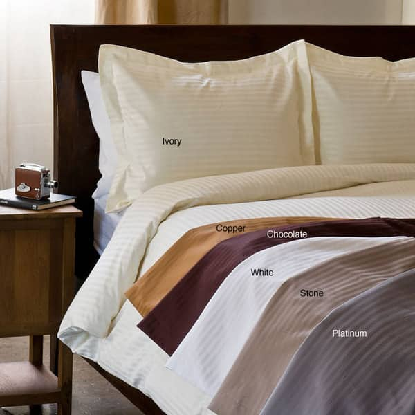 Shop Egyptian Cotton 1000 Thread Count 3 Piece Damask Stripe