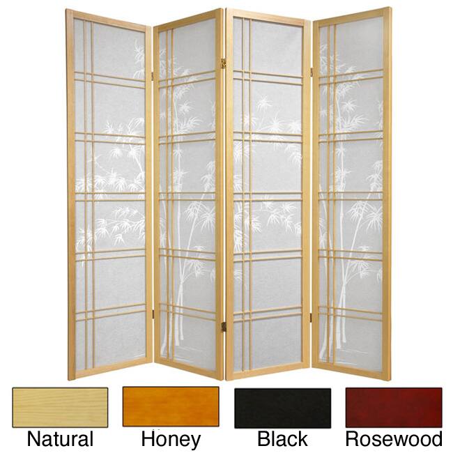 Handmade Wooden Bamboo Tree Shoji Screen (China) - 72"H x 52.5"L x .75"D