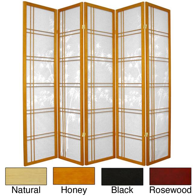 Handmade Wooden Bamboo Tree Shoji Screen (China) - 72"H x 52.5"L x .75"D