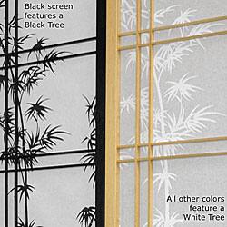 Handmade Wooden Bamboo Tree Shoji Screen (China) - 72"H x 52.5"L x .75"D