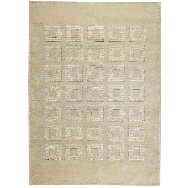 Hand knotted Marm Beige Wool Rug (56 X 710)