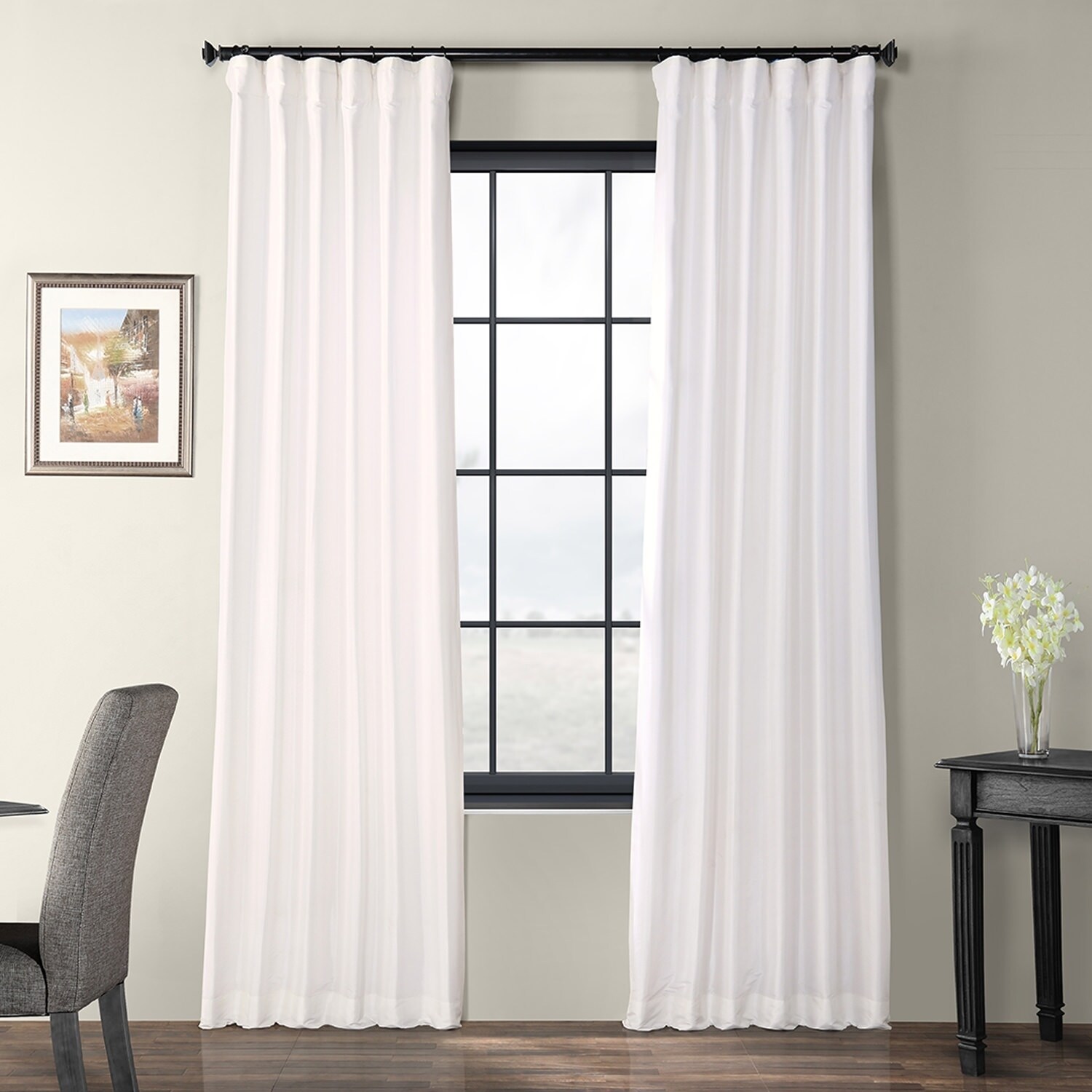Shop Exclusive Fabrics Signature Cream Faux Silk Taffeta Curtain