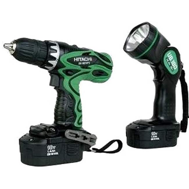 Hitachi DS18DVF3 18v 1/2-in Driver Drill Kit with Flashlight (Reconditioned)