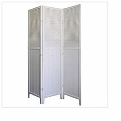 Shop Shutter Door White 3-panel Room Divider - Overstock ...