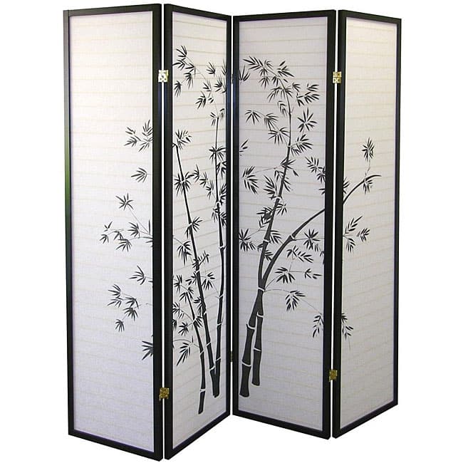 4-panel Black Bamboo Room Divider