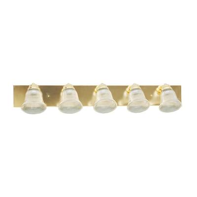 5-light Polished Brass Bathroom Fixture
