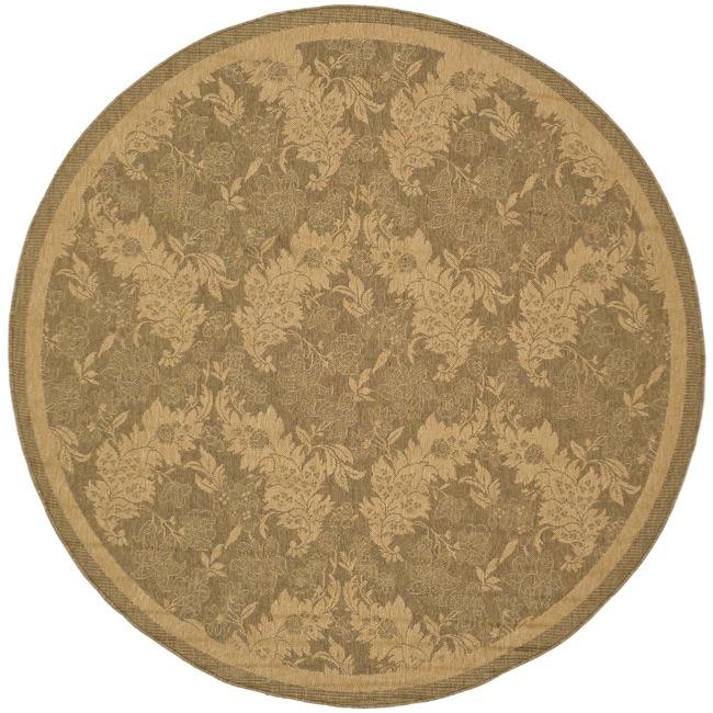 Gold/natural Indoor/outdoor Antimicrobial Rug (67 Round)