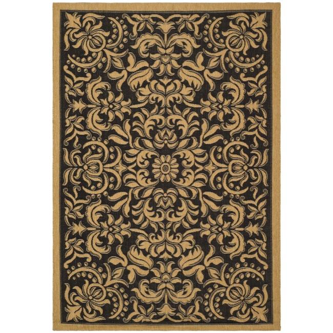 Indoor/outdoor Black/natural Area Rug (4 X 57)