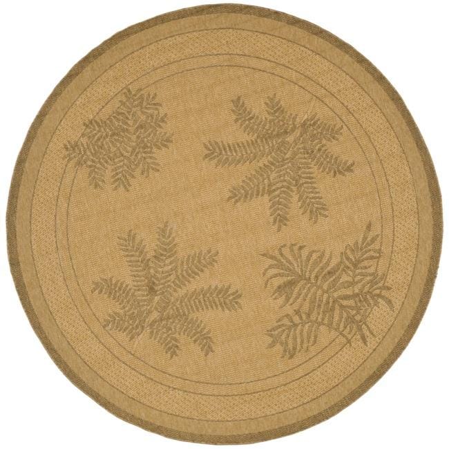 Indoor/ Outdoor Natural/ Gold Rug (67 Round)