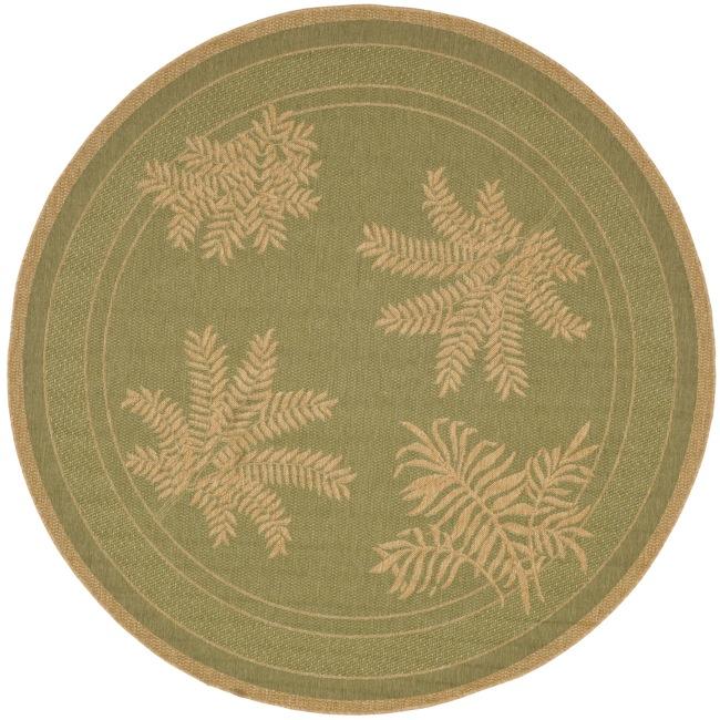 Indoor/ Outdoor Green/ Natural Rug (67 Round)