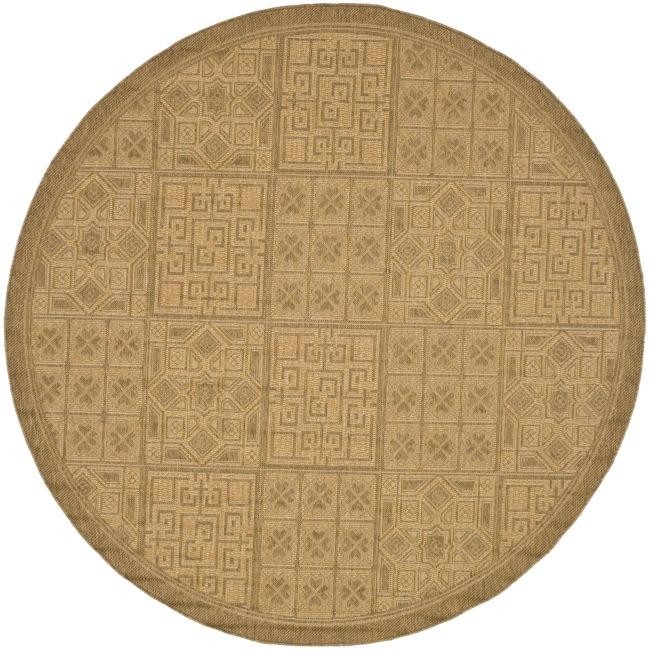 Indoor/ Outdoor Gold/ Natural Rug (67 Round)