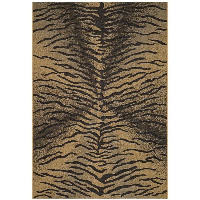 Black/natural Indoor/outdoor Animal patterned Rug (27 X 5)