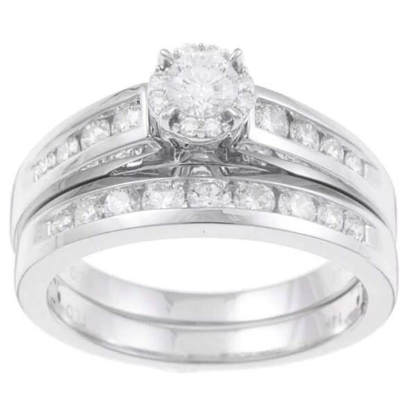 Shop Eloquence 14k White  Gold  1ct TDW Certified Diamond 