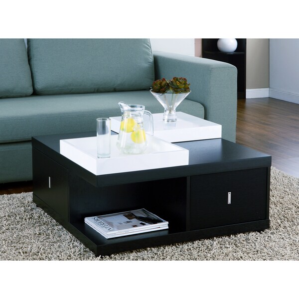 Furniture of America Mareines Black Coffee Table with Serving Trays Furniture of America Coffee, Sofa & End Tables