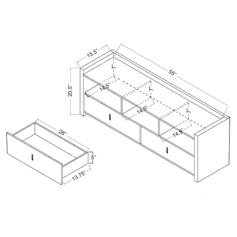 Valenciara Mordern 60-inch Multi-functional Storage TV Console by Furniture of America