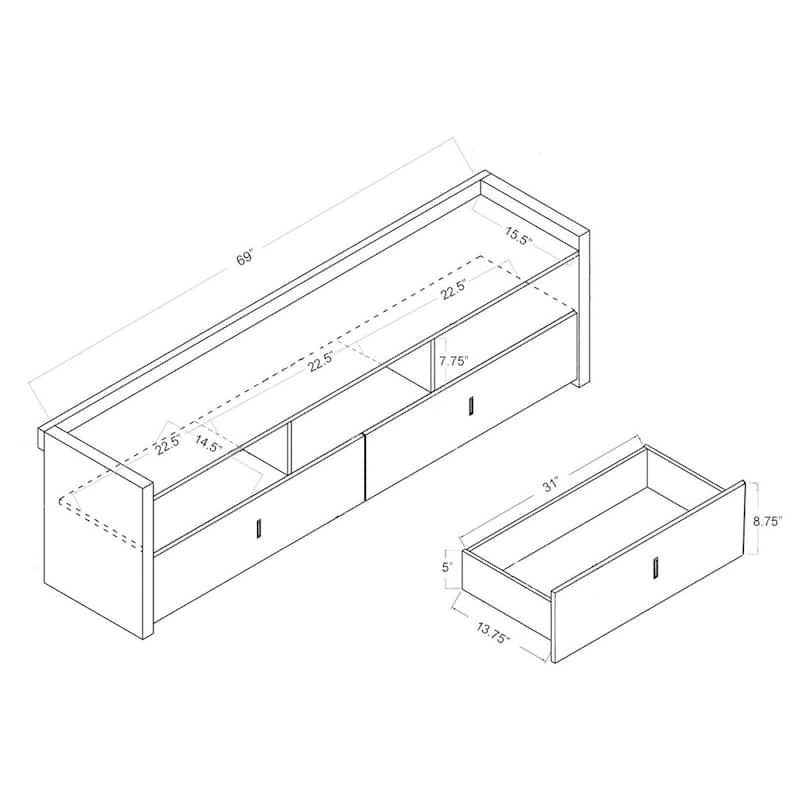 Valenciara Mordern 60-inch Multi-functional Storage TV Console by Furniture of America
